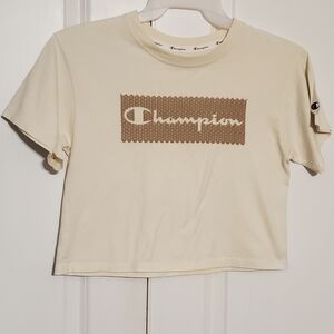 Champion Beige Cropped T-Shirt Women Sz XS Pre-owned.